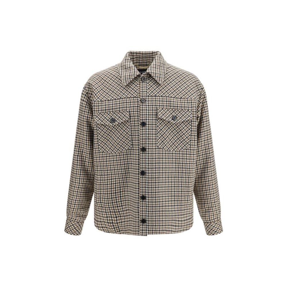 Dolce & Gabbana Men Quilted Houndstooth Wool Jacket